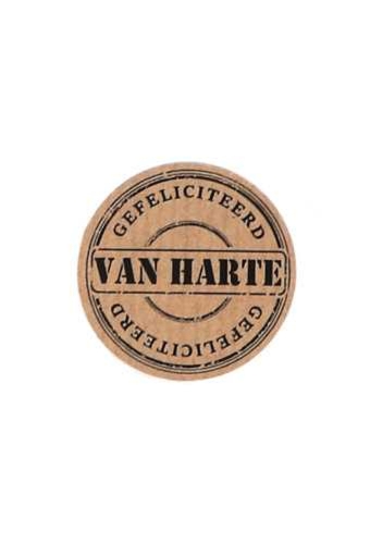 Etiketten Feest Van Harte Kraft 3.5cm 500stuks