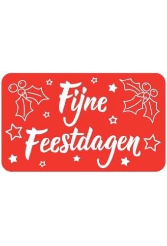 Etiketten Fijne Feestdagen Rood 5x3cm 500stuks OP IS OP