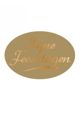 Etiketten Kerst Fijne Feestdagen Goud 3.7x2.5cm 500stuks