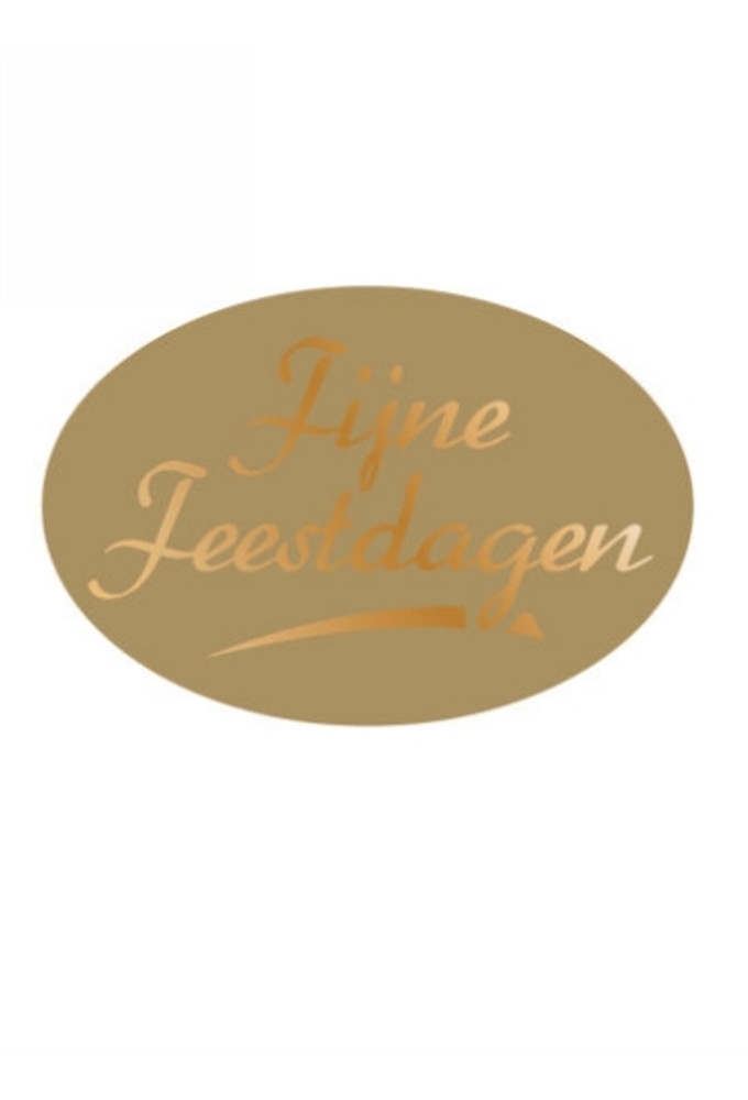 Etiketten Kerst Fijne Feestdagen Goud 3.7x2.5cm 500stuks