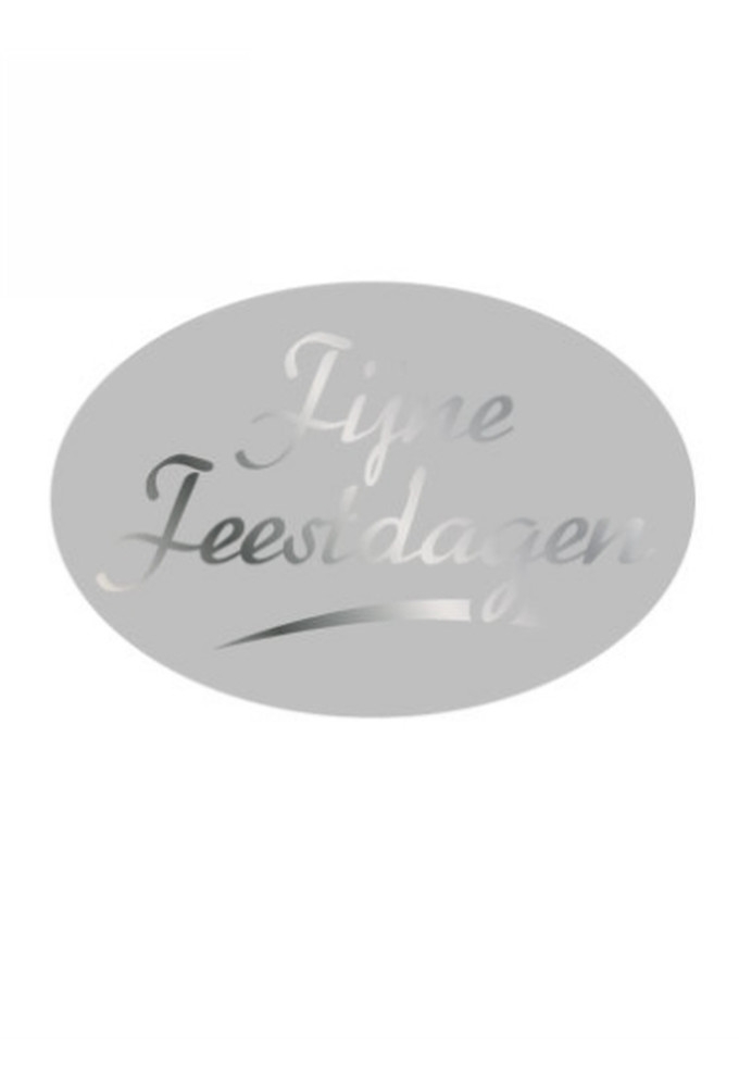 Etiketten Kerst Fijne Feestdagen Zilver 3.7x2.5cm 500stuks