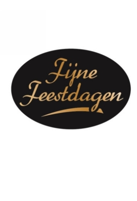 Etiketten Kerst Fijne Feestdagen Zwart 3.7x2.5cm 500stuks