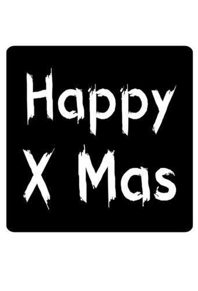 Etiketten Kerst Happy X Mas Zwart & Wit 4.5x4.5cm 500stuks