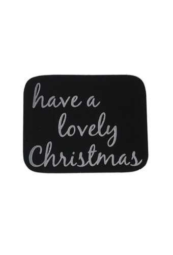 Etiketten Kerst Have a Lovely Christmas Zwart & Zilver 3.7x3cm 500st