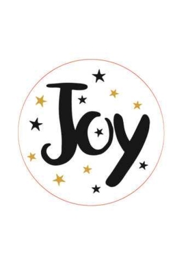 Etiketten Kerst Joy Wit & Zwart 4.7cm 500stuks op is op