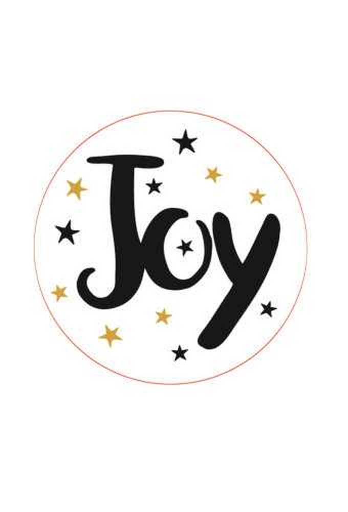 Etiketten Kerst Joy Wit & Zwart 4.7cm 500stuks op is op