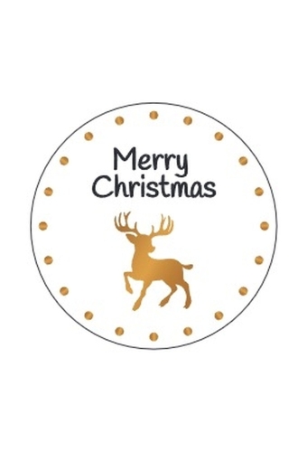 Etiketten Kerst Merry Chritmas Goud Metallic 4cm 500stuks