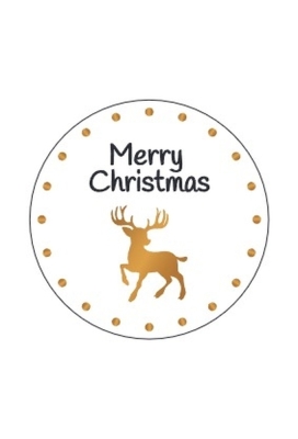 Etiketten Kerst Merry Chritmas Goud Metallic 4cm 500stuks