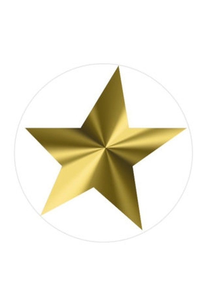 Etiketten Kerst Ster Metallic Goud 4cm 500stuks