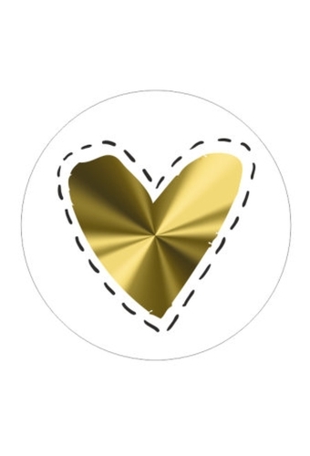 Etiketten Liefde Hartje Metallic Goud 4.7cm 500stuks