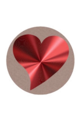 Etiketten Liefde Hartje Rood Metallic Kraft 3.8cm 500stuks