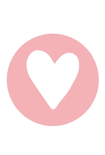 Etiketten Liefde Hartje Roze 2.5cm 500stuks