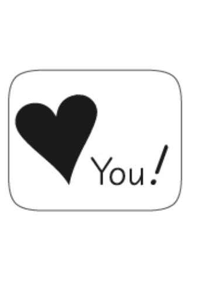 Etiketten Liefde Hartje You Zwart & Wit 3.2x3cm 500stuks