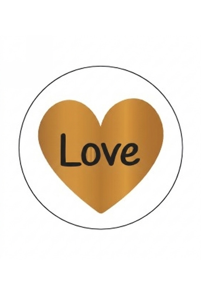 Etiketten Liefde Love Goud Metallic 4cm 500stuks