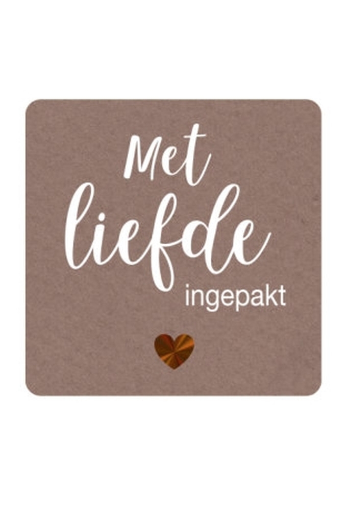 Etiketten Liefde Met Liefde Ingepakt Kraft 3.9x3.9cm 250stuks