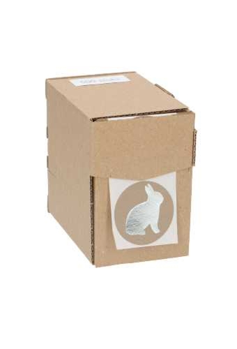Etiketten Pasen Haasje Zilver 3.5cm 500stuks op is op