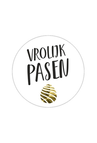 Etiketten Pasen Vrolijk Pasen Goud Metallic 3.9cm 500stuks