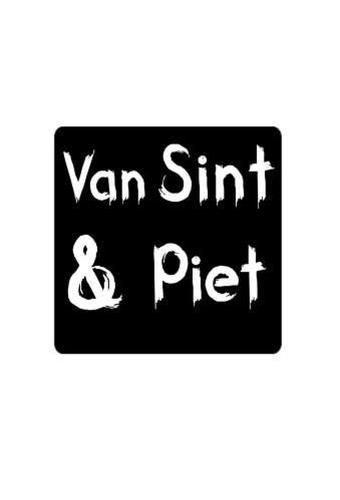 Etiketten Sint Zwart Van Sint & Piet Wit 4.5x4.5cm 500stuks op is op