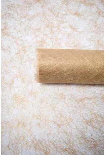 Fibre Linnen Goud Metallic  60 cm x 25 meter Kadoverpakking