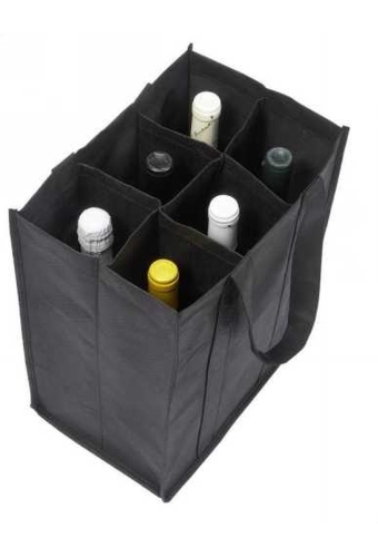 Flessentas Non Woven Zwart 6 vaks 300x28x19cm 30stuks