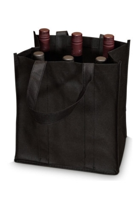 Flessentas Non Woven Zwart 6 vaks 300x28x19cm 30stuks