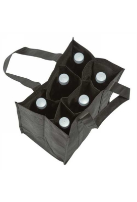 Flessentas Non Woven Zwart 6 vaks 300x28x19cm 30stuks