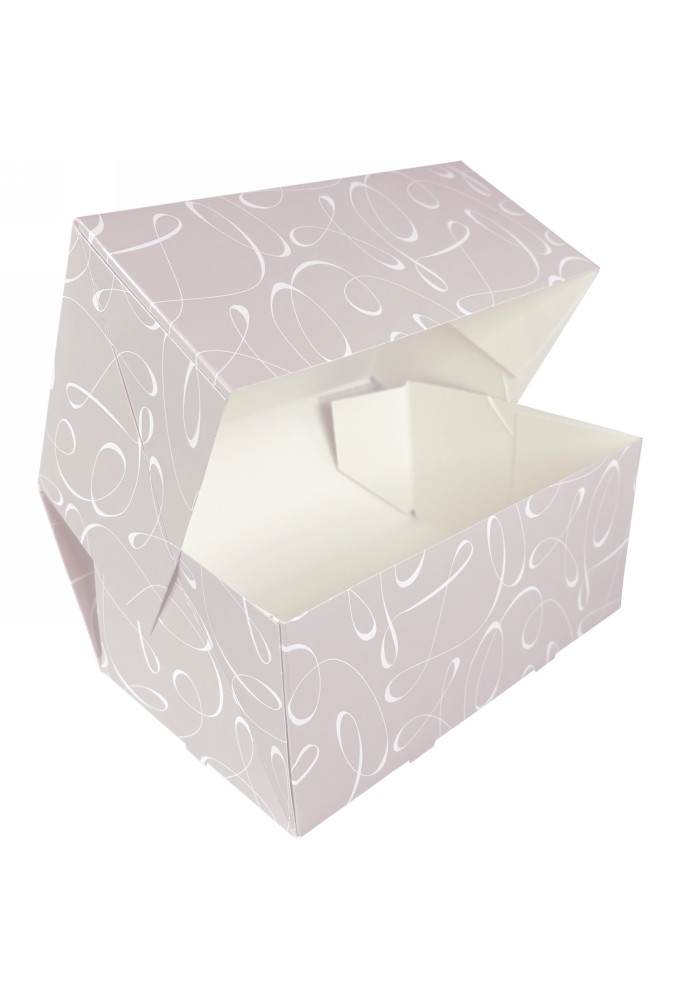 Gebaksdoos Swirl Met Klep 21x14x8cm 250gram 100stuks OP IS OP