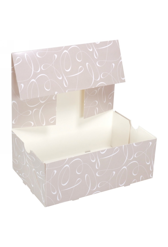 Gebaksdoos Swirl Met Klep 24x16x9cm 250gram 100stuks OP IS OP
