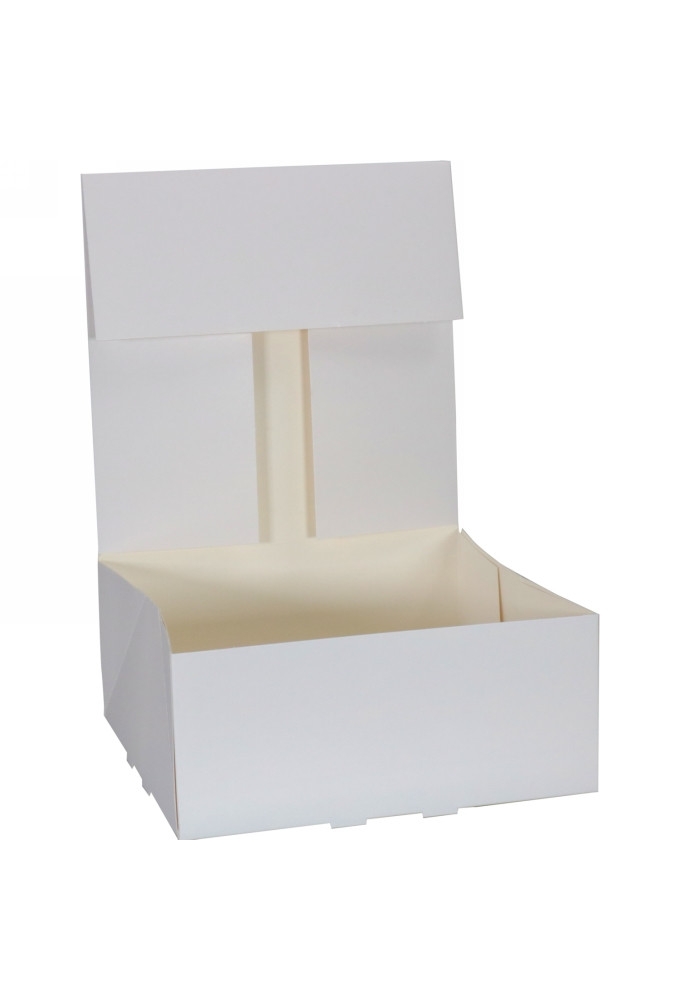 Gebaksdoos Wit Met Klep 21x21x9cm 250gram 150stuks OP IS OP