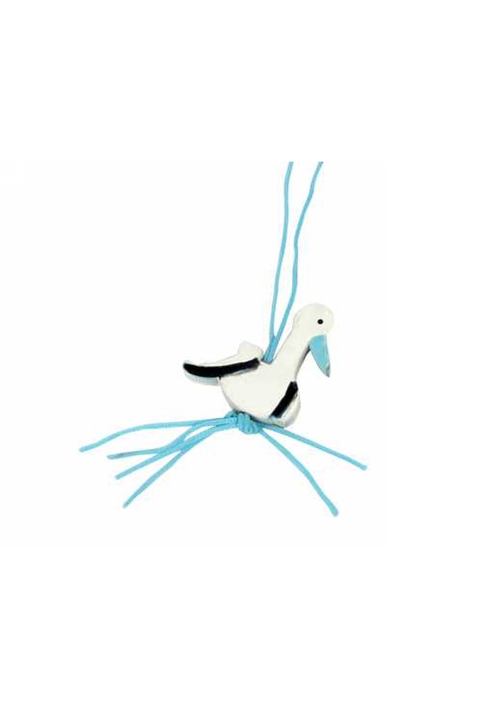 Gelukspoppetjes Geluksbaby Ooievaar Blauw Met Koord 3cm 50stuks