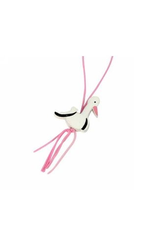 Gelukspoppetjes Geluksbaby Ooievaar Roze Met Koord 3cm 50stuks