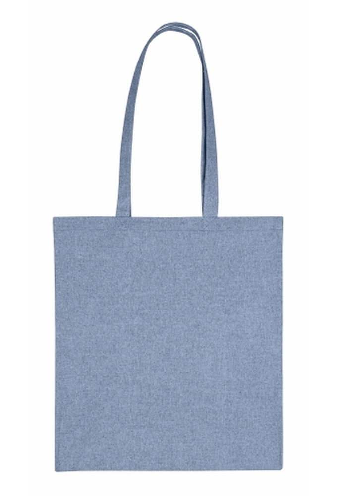 Gerecyclede Draagtassen Blauw Met Hengsel 38x42cm 140 grams 250stuks
