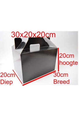 Geschenkdoos Draagdoos XL Met Handvat Kraft 30x20x20cm 25st OP IS OP