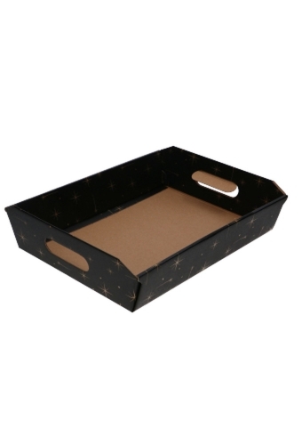 Geschenkdoos Korf Dalmatie Zwart Stars 35x26x7cm 30stuks