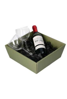 Geschenkdoos Korf Mera Linea Groen 17x17x8cm 50stuks
