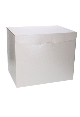 Geschenkdoos Segreto XL Witte Dots Relief 44x37x34cm 20stuks OP IS OP