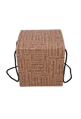Geschenkdoos Zalig Kerstfeest Kraft & Koord 21x21x21cm 20st OP IS OP