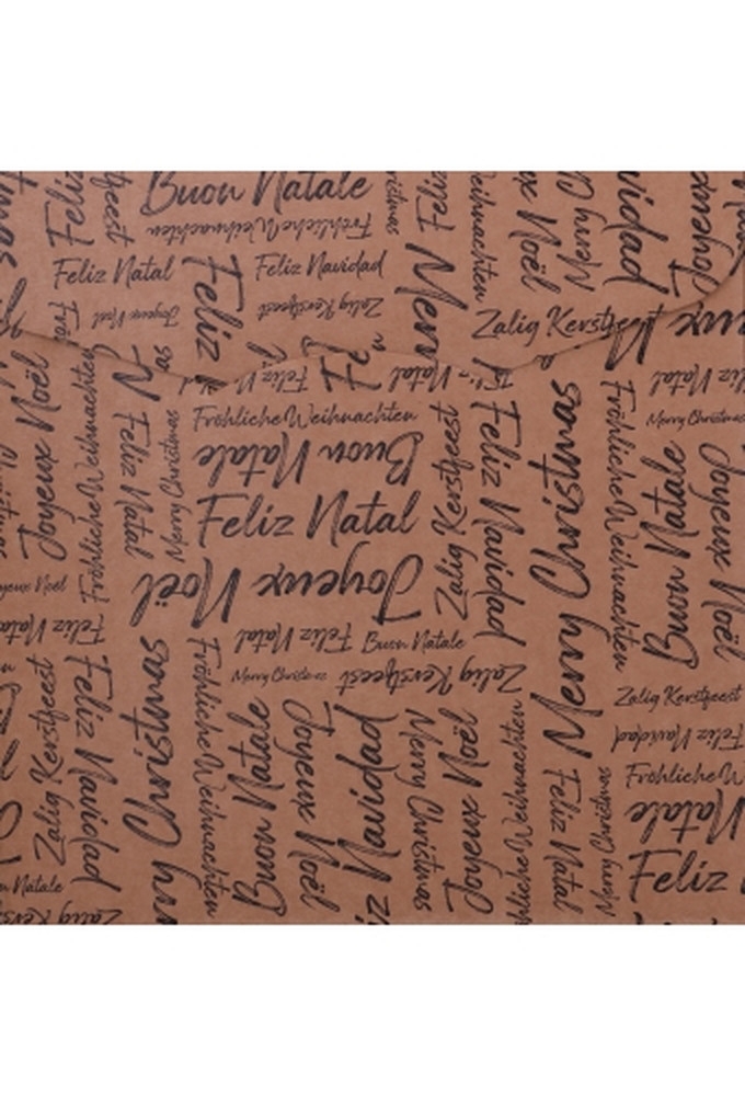 Geschenkdoos Zalig Kerstfeest Kraft & Koord 21x21x21cm 20st OP IS OP