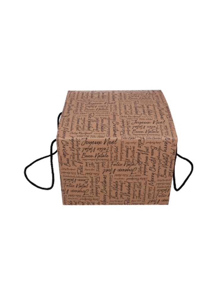 Geschenkdoos Zalig Kerstfeest Kraft & Koord 27x27x20cm 20stuks