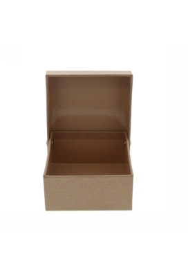 Geschenkdoosje & Scharnierdeksel vierkant kraft 10.5x10.5x5.5cm 10st