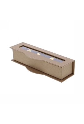 Geschenkdoosje Venster 4 pralines langwerpig kraft 17x5.5x4cm 20stuks