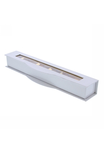 Geschenkdoosje Venster 6 pralines langwerpig wit 28.5x5.5x4cm 20stuks