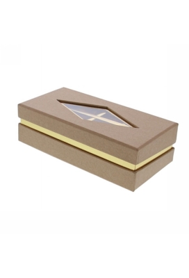 Geschenkdoosje Venster rechthoekig kraft 19x9.5x5.5cm 10stuks