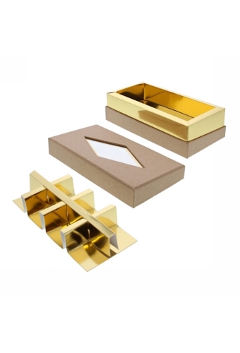 Geschenkdoosje Venster rechthoekig kraft 19x9.5x5.5cm 10stuks