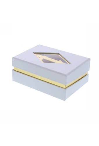 Geschenkdoosje Venster rechthoekig wit 12.5x9.5x5.5cm 20stuks