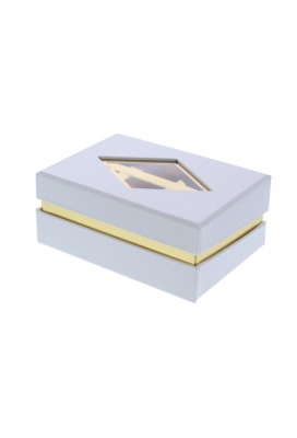 Geschenkdoosje Venster rechthoekig wit 12.5x9.5x5.5cm 20stuks