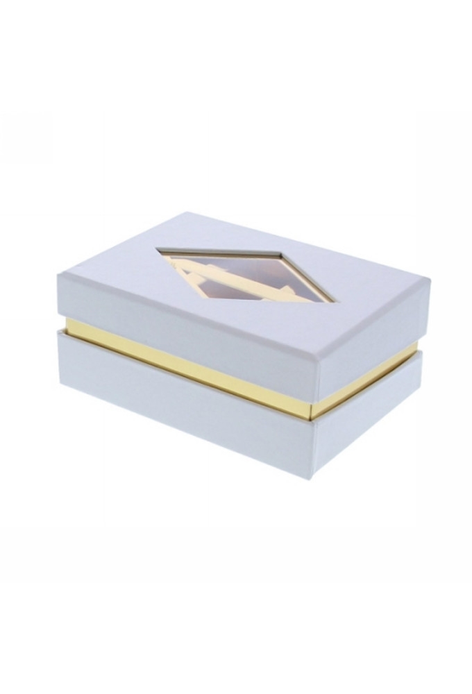 Geschenkdoosje Venster rechthoekig wit 12.5x9.5x5.5cm 20stuks