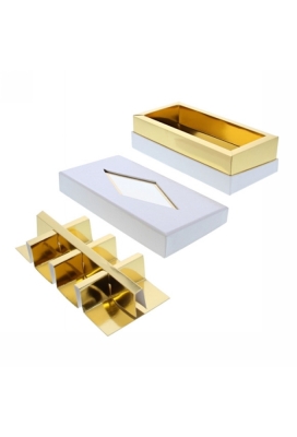 Geschenkdoosje Venster rechthoekig wit 12.5x9.5x5.5cm 20stuks