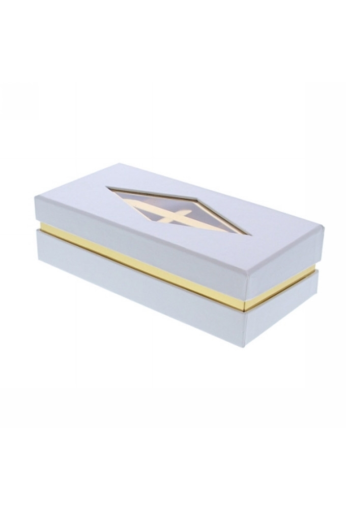 Geschenkdoosje Venster rechthoekig wit 19x9.5x5.5cm 10stuks