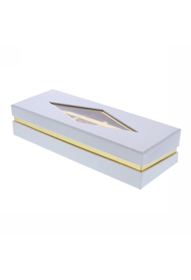Geschenkdoosje Venster rechthoekig wit 24.5x9.5x5.5cm 10stuks